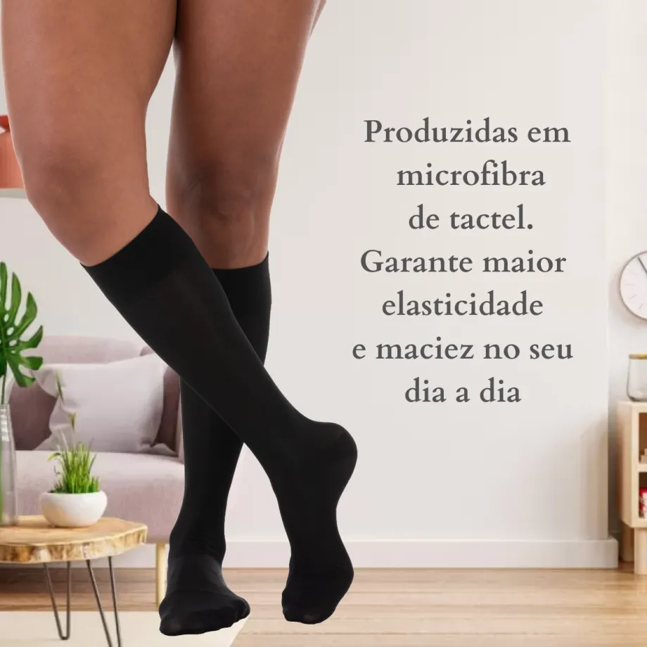 Meia Venosan Legline Compressão 20-30 mmHg, 3/4 Cor Preto
